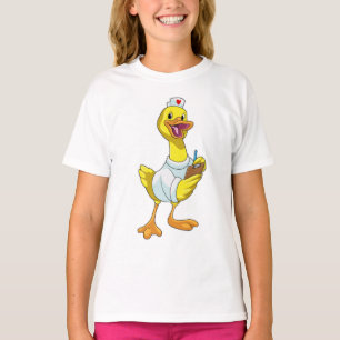 Duck als verpleegster met hart t-shirt