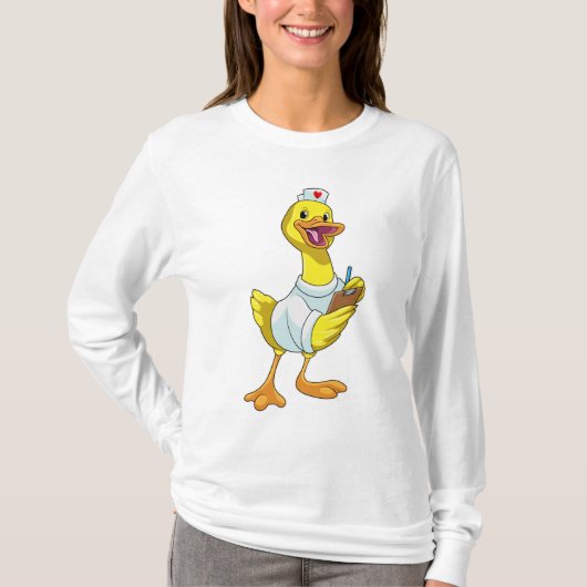 Duck als verpleegster met hart t-shirt (Voorkant)