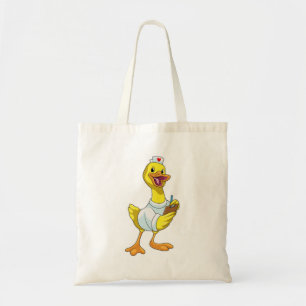 Duck als verpleegster met hart tote bag