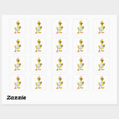 Duck als verpleegster met hart vierkante sticker (Vel)