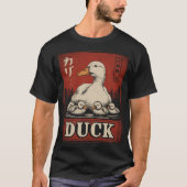 Duck and Ducklings Poster - Schattigee moeder en B T-shirt (Voorkant)