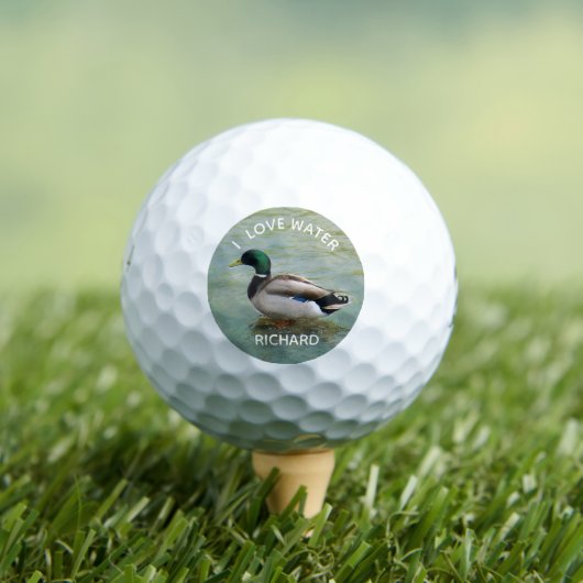 Duck and First Name Love Water Golfballen (Insitu Shirt)
