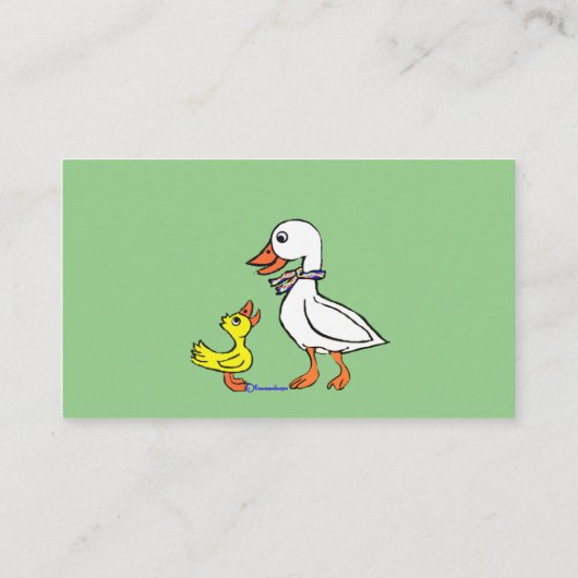 Duck and Goose Quacking wiens minding de winkel is Visitekaartje (Achterkant)