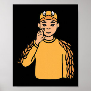 Duck Animal ASL Handgebaar Doof Gehoorverlies AWA Poster