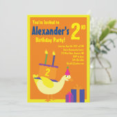 Duck Animal Kind Birthday Party Invitations Kaart (Staand voorkant)