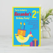 Duck Animal Kind Birthday Party Invitations Kaart (Staand voorkant)