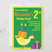 Duck Animal Kind Birthday Party Invitations Kaart (Voorkant)