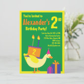 Duck Animal Kind Birthday Party Invitations Kaart (Staand voorkant)