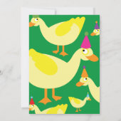 Duck Animal Kind Birthday Party Invitations Kaart (Achterkant)