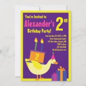 Duck Animal Kind Birthday Party Invitations Kaart (Voorkant)