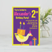 Duck Animal Kind Birthday Party Invitations Kaart (Staand voorkant)