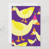 Duck Animal Kind Birthday Party Invitations Kaart (Achterkant)