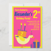 Duck Animal Kind Birthday Party Invitations Kaart (Voorkant)