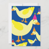 Duck Animal Kind Birthday Party Invitations Kaart (Achterkant)