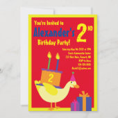 Duck Animal Kind Birthday Party Invitations Kaart (Voorkant)