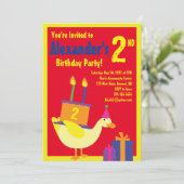 Duck Animal Kind Birthday Party Invitations Kaart (Staand voorkant)