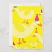 Duck Animal Kind Birthday Party Invitations Kaart (Achterkant)