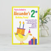 Duck Animal Kind Birthday Party Invitations Kaart (Staand voorkant)