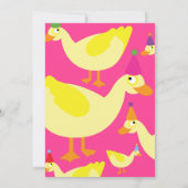 Duck Animal Kind Birthday Party Invitations Kaart (Achterkant)