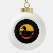 Duck Animal Retro Keramische Bal Ornament (Voorkant)