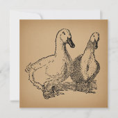 Duck Art Two Ducks Illustratie Kaart (Voorkant)