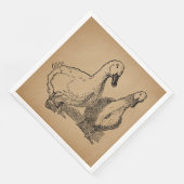  Duck Art Two Ducks Illustratie Servet (Hoek)