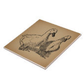  Duck Art Two Ducks Illustratie Tegeltje (Zijkant)