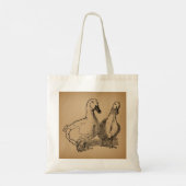  Duck Art Two Ducks Illustratie Tote Bag (Achterkant)