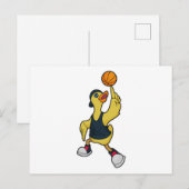 Duck as Baskeball player with Basketball Briefkaart (Voorkant / Achterkant)