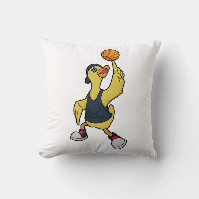 Duck as Baskeball player with Basketball Kussen (Voorkant)
