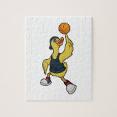 Duck as Baskeball player with Basketball Legpuzzel (Verticaal)