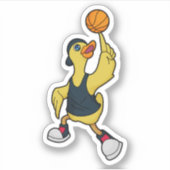 Duck as Baskeball player with Basketball Sticker (Voorkant)
