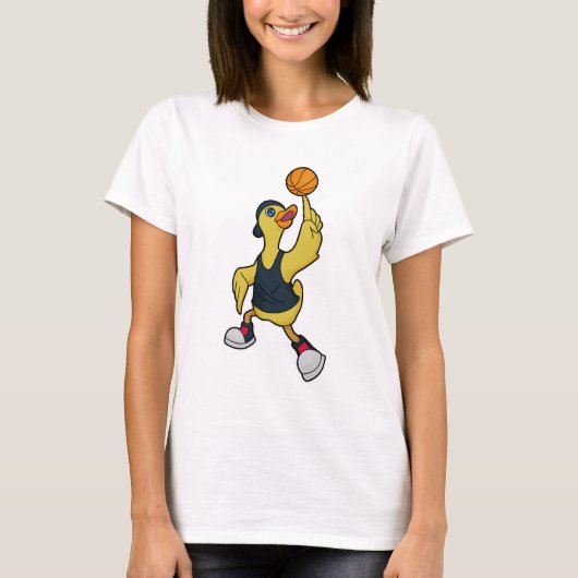 Duck as Baskeball player with Basketball T-shirt (Voorkant)