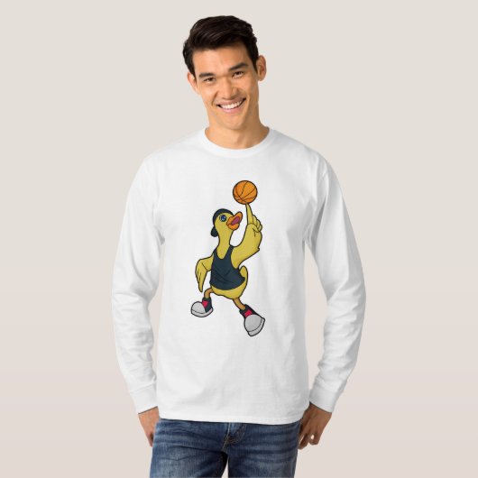 Duck as Baskeball player with Basketball T-shirt (Voorkant volledig)