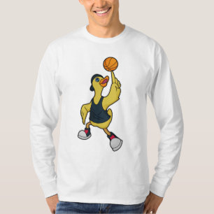 Duck as Baskeball player with Basketball T-shirt