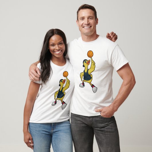 Duck as Baskeball player with Basketball T-shirt (Unisex)