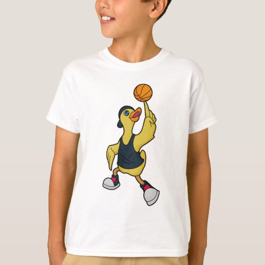 Duck as Baskeball player with Basketball T-shirt (Voorkant)