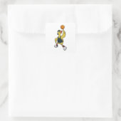Duck as Baskeball player with Basketball Vierkante Sticker (Tas)