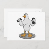 Duck as Bodybuilder with Dumbbells Briefkaart (Voorkant / Achterkant)
