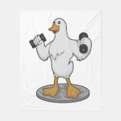 Duck as Bodybuilder with Dumbbells Fleece Deken (Voorkant)