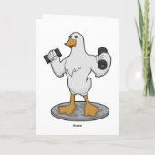 Duck as Bodybuilder with Dumbbells Kaart (Achterkant)