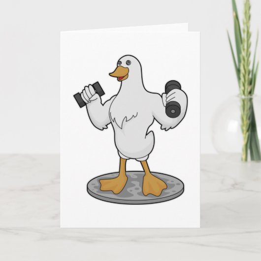 Duck as Bodybuilder with Dumbbells Kaart (Voorkant)