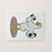 Duck as Bodybuilder with Dumbbells Legpuzzel (Horizontaal)