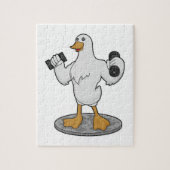 Duck as Bodybuilder with Dumbbells Legpuzzel (Verticaal)
