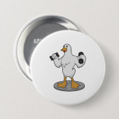 Duck as Bodybuilder with Dumbbells Ronde Button 7,6 Cm (Voorkant /achterkant)