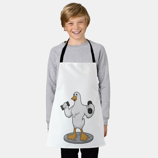 Duck as Bodybuilder with Dumbbells Schort (Gedragen)