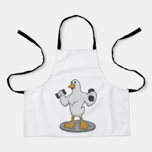 Duck as Bodybuilder with Dumbbells Schort