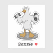 Duck as Bodybuilder with Dumbbells Sticker (Vel)