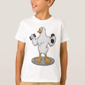 Duck as Bodybuilder with Dumbbells T-shirt (Voorkant)