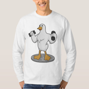 Duck as Bodybuilder with Dumbbells T-shirt